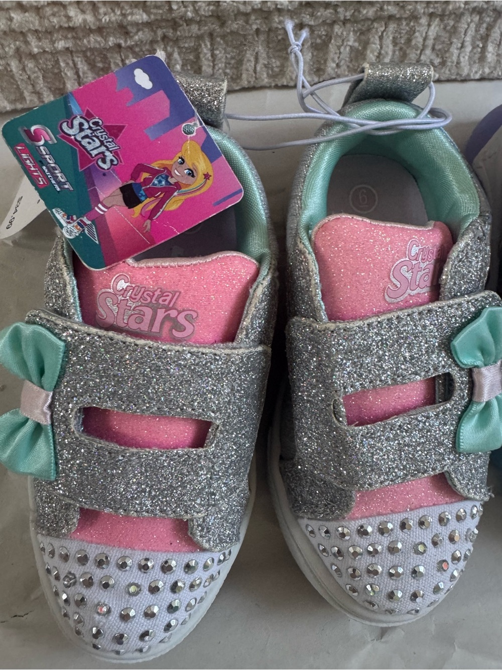 Skechers Girls Glitter Pink & Purple Light-Up Sneakers - Twin Pack - Picture 2 of 9